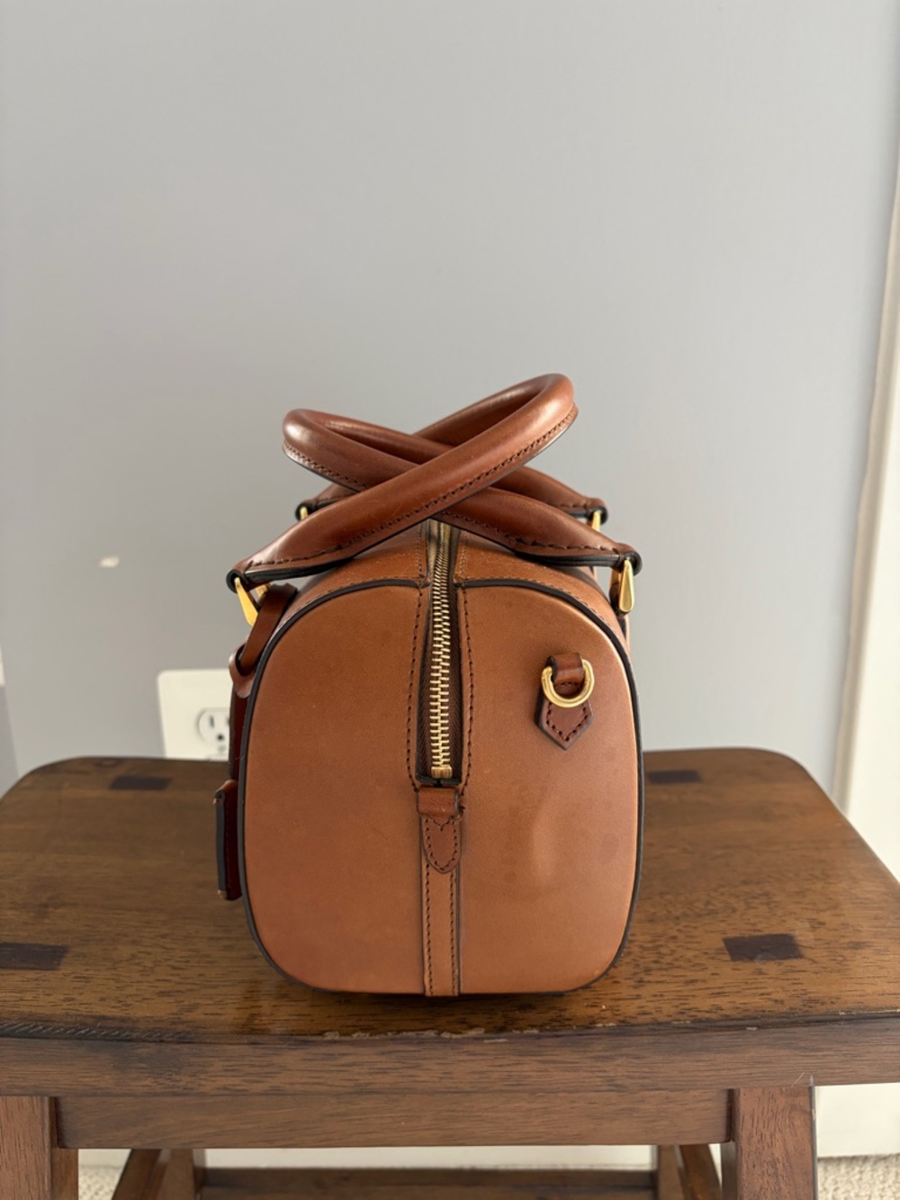 Rare Authentic Burberry Alchester Small Tan Leather Bowler Bag - Picture 4 of 15